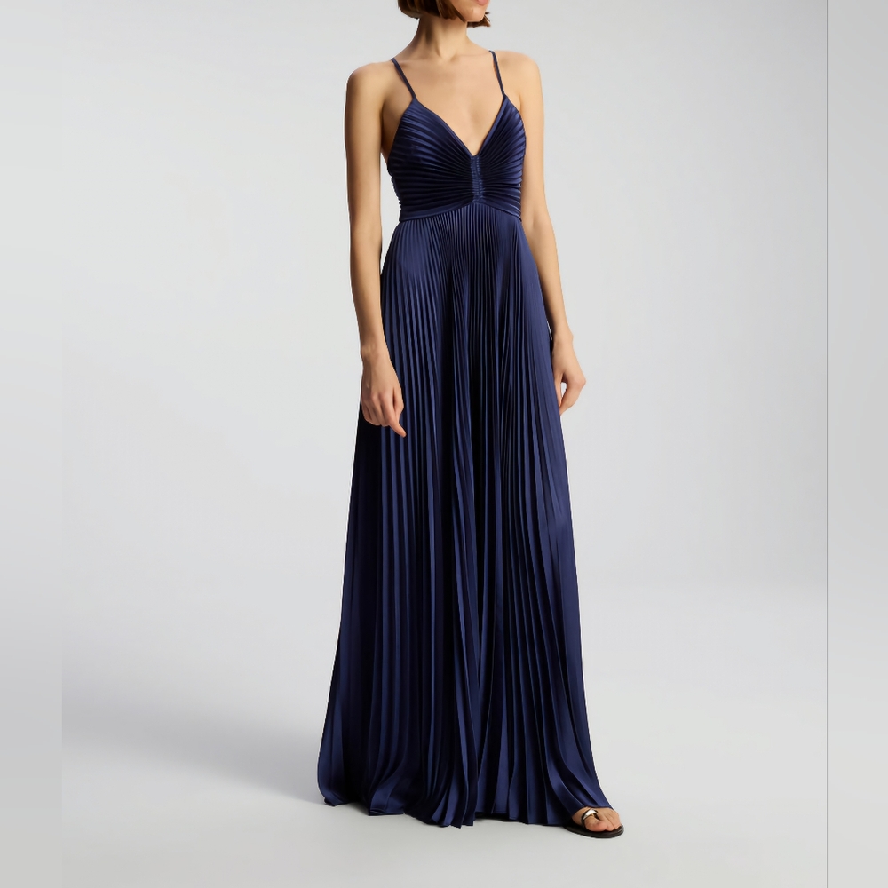 A.L.C Aries Satin Pleated Dress - Picture 3 of 13